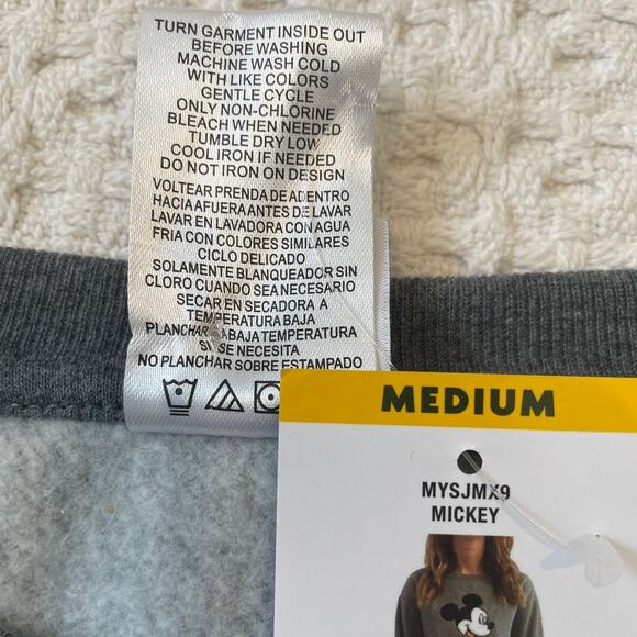 Disney medium Chenille patch print Mickey Mouse sweatshirt SP2 2054 - Picture 6 of 13